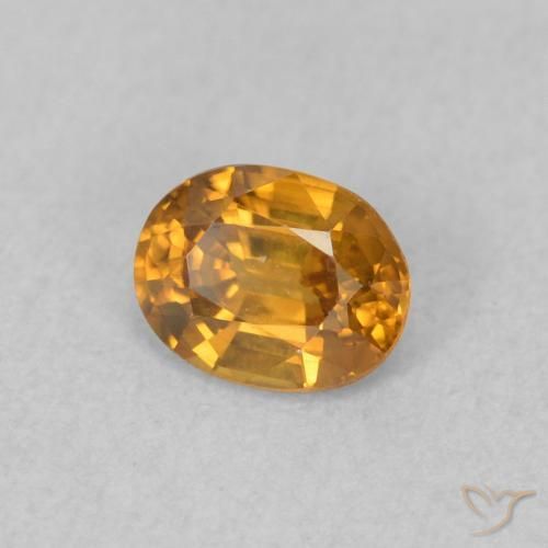 Zircão ferrugem laranja Natural 0.60ct, oval, VVS