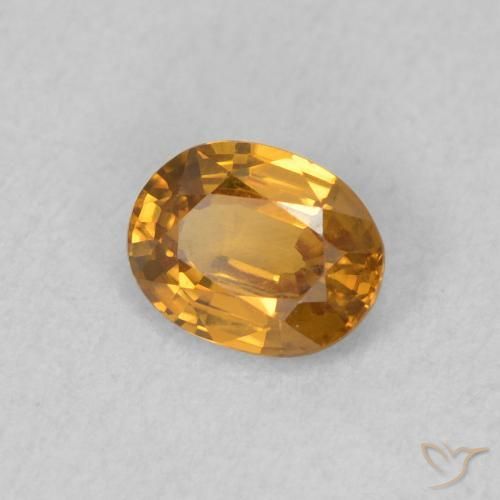 Zircão Laranja Médio Natural 0.62ct, oval, VVS