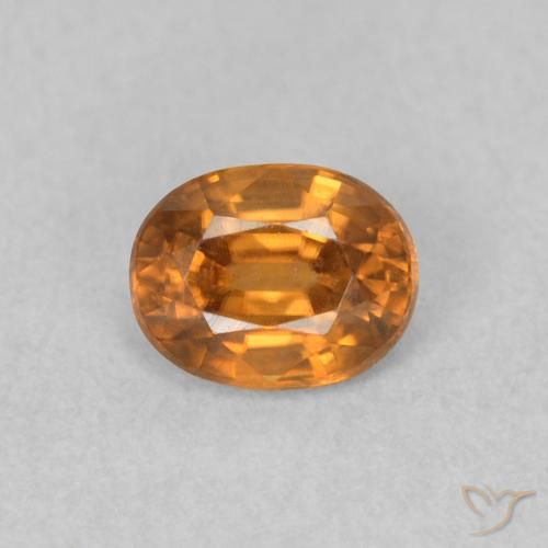 0.64ct Natural laranja marrom Zircão, oval, VVS