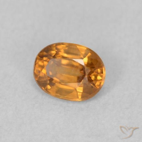 Zircão laranja marrom Natural 0.64ct, oval, VVS