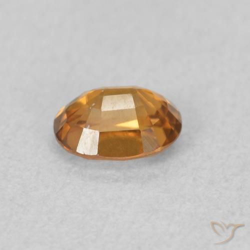 Zircão laranja marrom Natural 0.64ct, oval, VVS