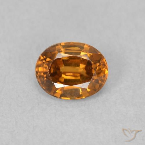 0.57ct Natural laranja marrom Zircão, oval, VVS