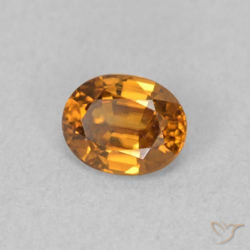 Zircão laranja marrom Natural 0.57ct, oval, VVS