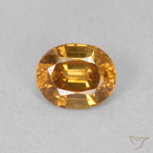 0.96ct Natural Marrom dourado Zircão, oval, VVS
