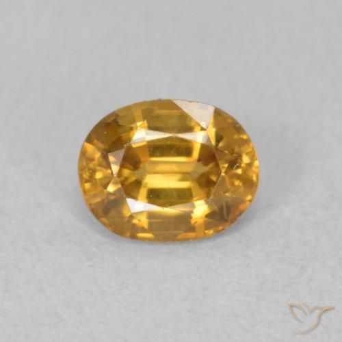 0.91ct Natural Laranja-Ouro Zircão, oval, VVS