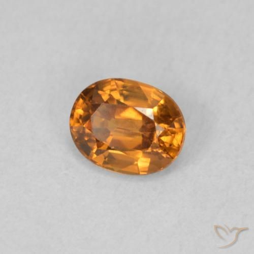 Zircão Laranja Médio Natural 0.65ct, oval, VVS