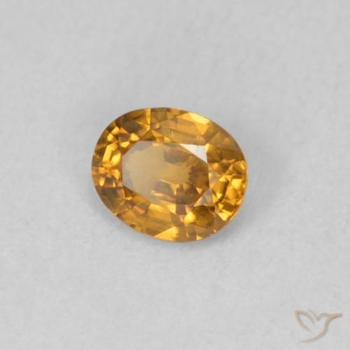 Zircão Laranja Médio Natural 0.59ct, oval, VVS