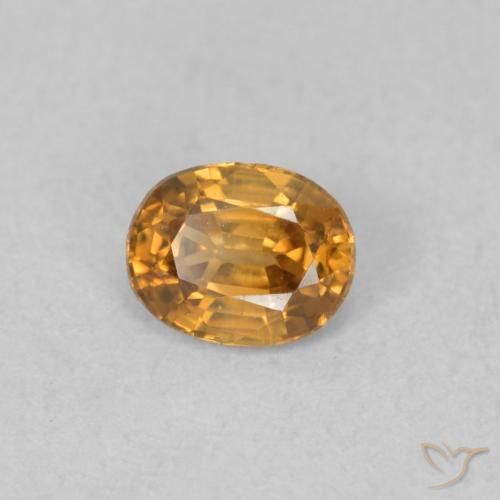 Zircão Laranja Profundo Natural 0.66ct, oval, VVS