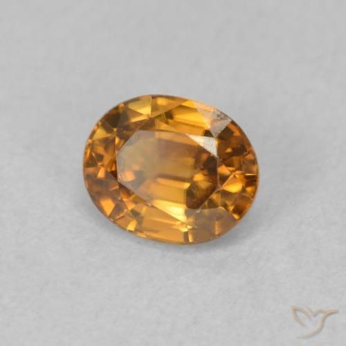 Zircão Laranja Médio Natural 1.02ct, oval, VVS