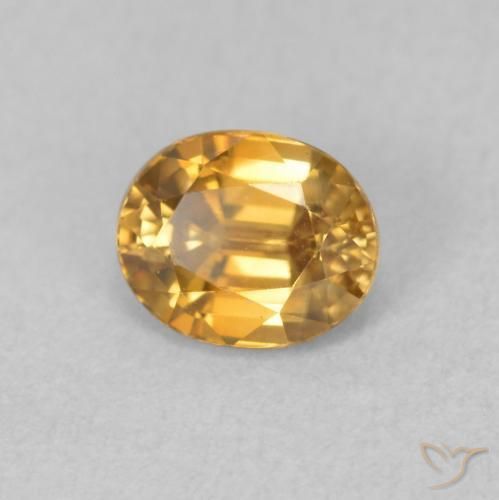 Zircão ouro médio Natural 1.16ct, oval, VVS