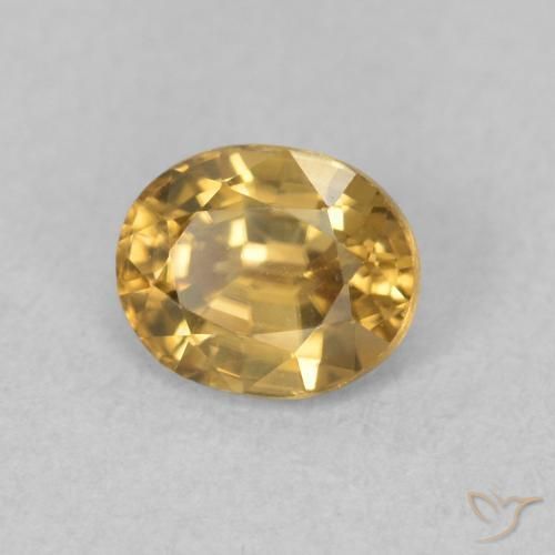 Zircão Dourado Natural 1.05ct, oval, VVS-VS