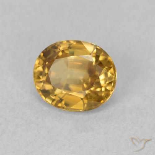 Zircão Dourado Natural 0.92ct, oval, VVS-VS