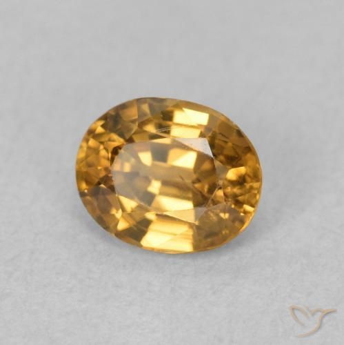 Zircão Marrom dourado Natural 0.97ct, oval, VS