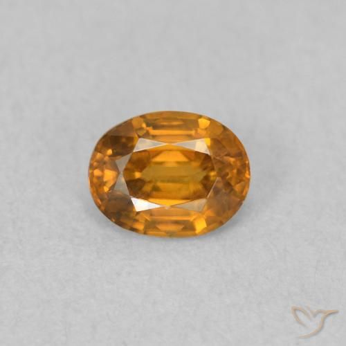 0.59ct Natural Laranja acastanhado Zircão, oval, VVS-VS