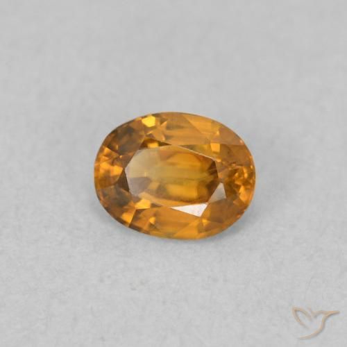 Zircão Laranja acastanhado Natural 0.59ct, oval, VVS-VS