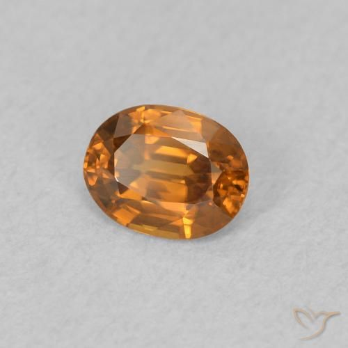 Zircão fogo laranja Natural 0.59ct, oval, VVS-VS