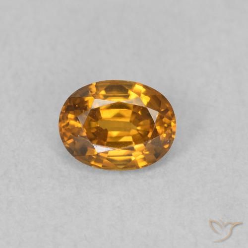 0.63ct Natural Laranja acastanhado Zircão, oval, VVS-VS
