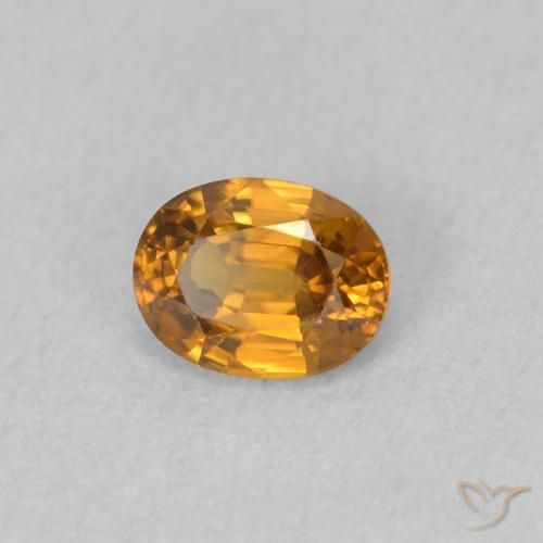Zircão Laranja acastanhado Natural 0.63ct, oval, VVS-VS