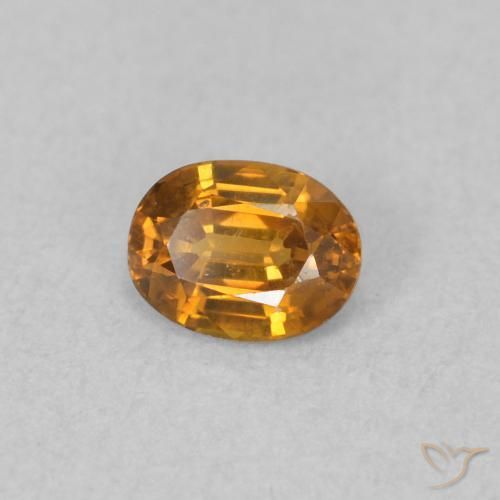 Zircão Laranja acastanhado Natural 0.58ct, oval, VVS-VS
