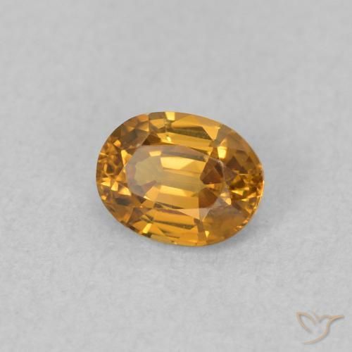 Zircão ferrugem laranja Natural 0.65ct, oval, VVS