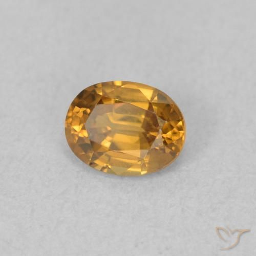 Zircão Laranja Médio Natural 0.58ct, oval, VVS-VS