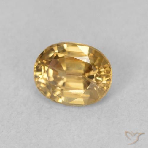Zircão Dourado Natural 0.63ct, oval, VVS