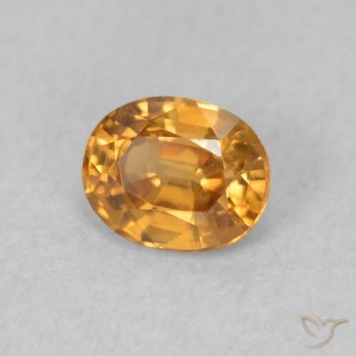 Zircão Laranja Profundo Natural 0.62ct, oval, VVS