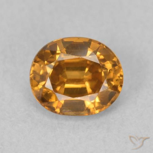 0.96ct Natural laranja marrom Zircão, oval, VVS