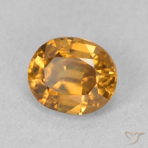 Zircão laranja marrom Natural 0.96ct, oval, VVS