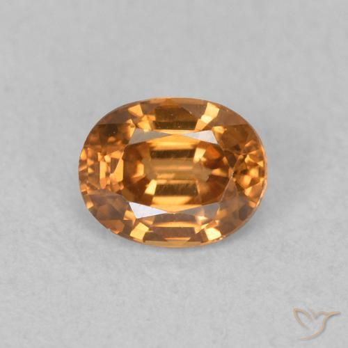 0.65ct Natural Laranja Médio Zircão, oval, VVS