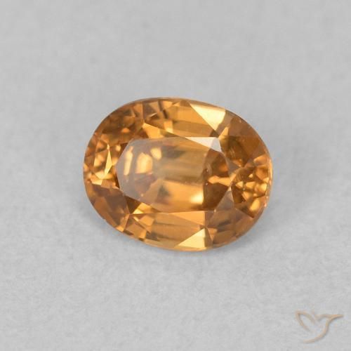 Zircão Laranja Médio Natural 0.65ct, oval, VVS
