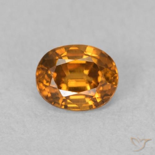 0.64ct Natural laranja marrom Zircão, oval, VVS