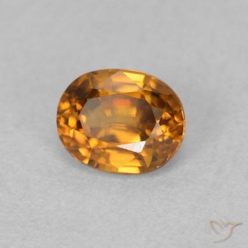 Zircão laranja marrom Natural 0.64ct, oval, VVS
