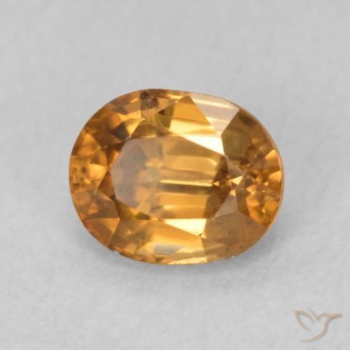 Zircão laranja marrom Natural 0.95ct, oval, VS