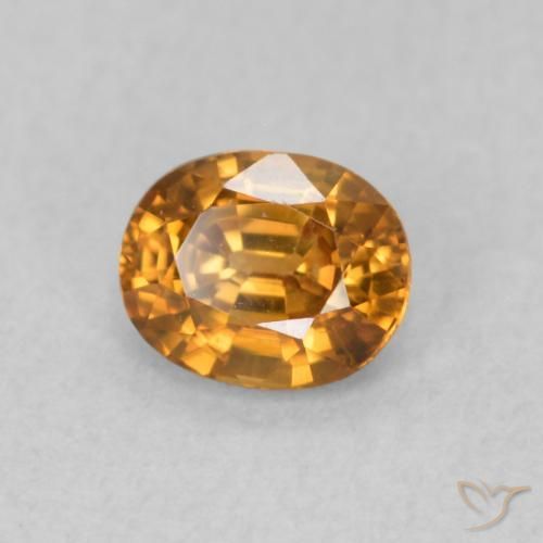 Zircão laranja marrom Natural 0.67ct, oval, VS