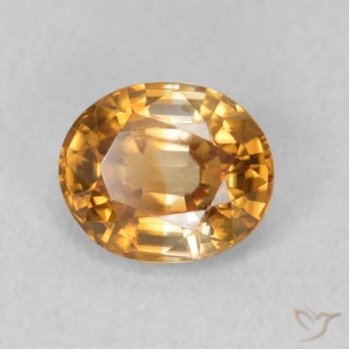 Zircão laranja marrom Natural 0.96ct, oval, VVS-VS