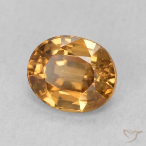 Zircão laranja marrom Natural 1.02ct, oval, VVS-VS