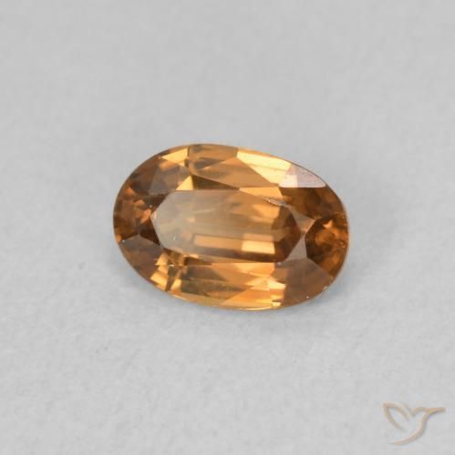 Zircão Laranja Médio Natural 0.75ct, oval, VVS-VS