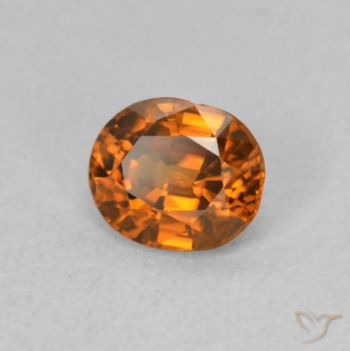 Zircão Medium Dark-Orange Natural 0.99ct, oval, VVS-VS