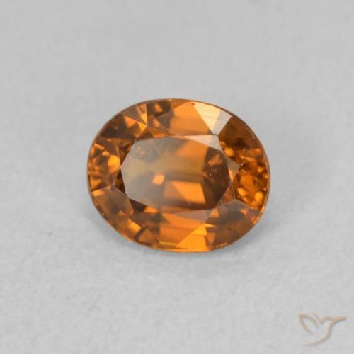 Zircão Medium Dark-Orange Natural 1.07ct, oval, VVS