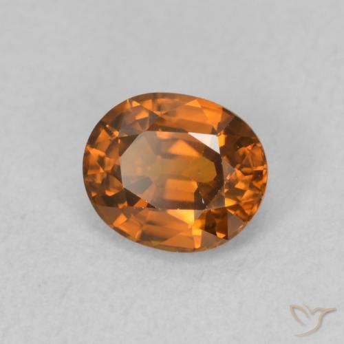 Zircão Laranja Médio Natural 1.09ct, oval, VVS