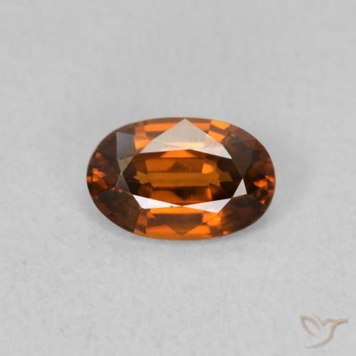 0.64ct Natural laranja avermelhado Zircão, oval, VVS