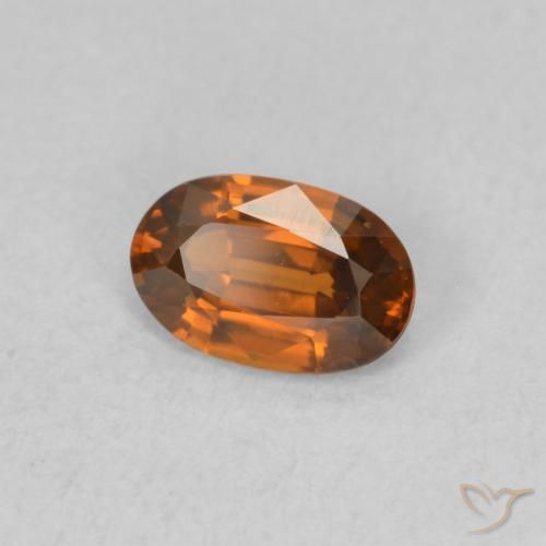 Zircão laranja avermelhado Natural 0.64ct, oval, VVS