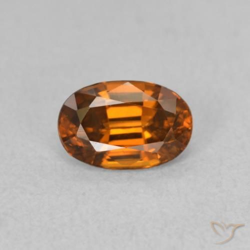 0.80ct Natural Laranja Médio Zircão, oval, VVS
