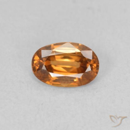 0.64ct Natural laranja marrom Zircão, oval, VVS