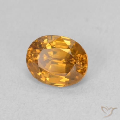 Zircão Laranja Médio Natural 1.07ct, oval, VVS