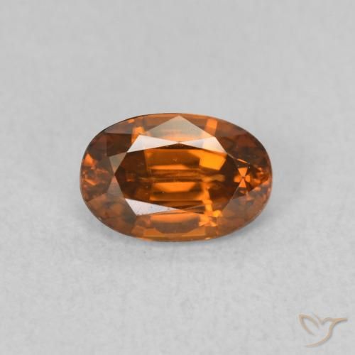 0.82ct Natural Medium Dark-Orange Zircão, oval, VVS