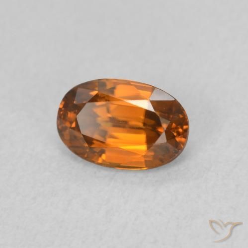 Zircão Medium Dark-Orange Natural 0.82ct, oval, VVS