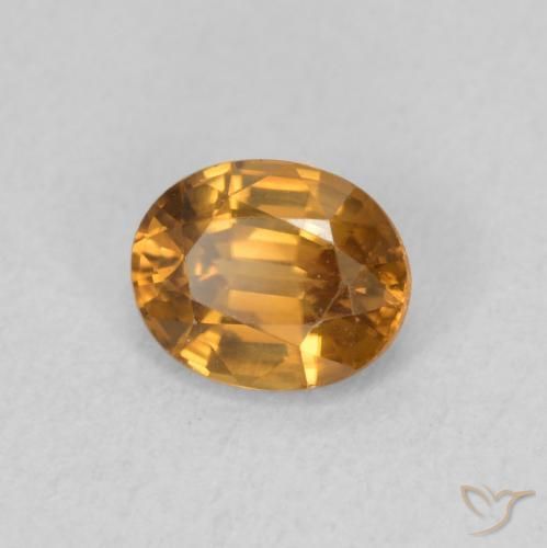 Zircão Laranja Médio Natural 0.94ct, oval, VVS