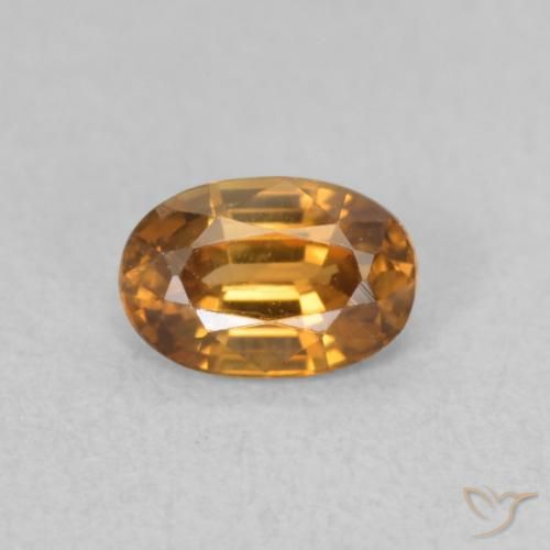 0.80ct Natural Laranja Médio Zircão, oval, VVS